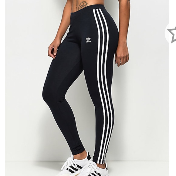 black adidas striped leggings